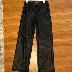 H&M Black Faux Leather Pants